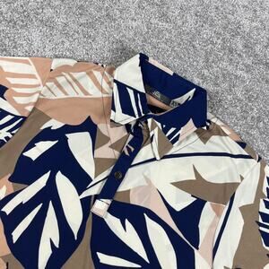 Ioi Iolani Hawaiian Polo Shirt Mens Extra Small Palm Tropical Golf Stretch